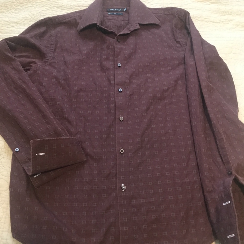 GENE MEYER men’s burgundy shirt size 16 1/2